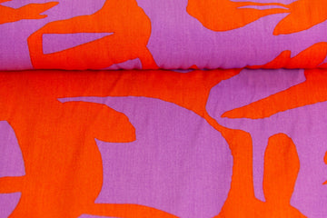 Restmenge 82 cm Viskose Webware, abstrakt, lila, rot